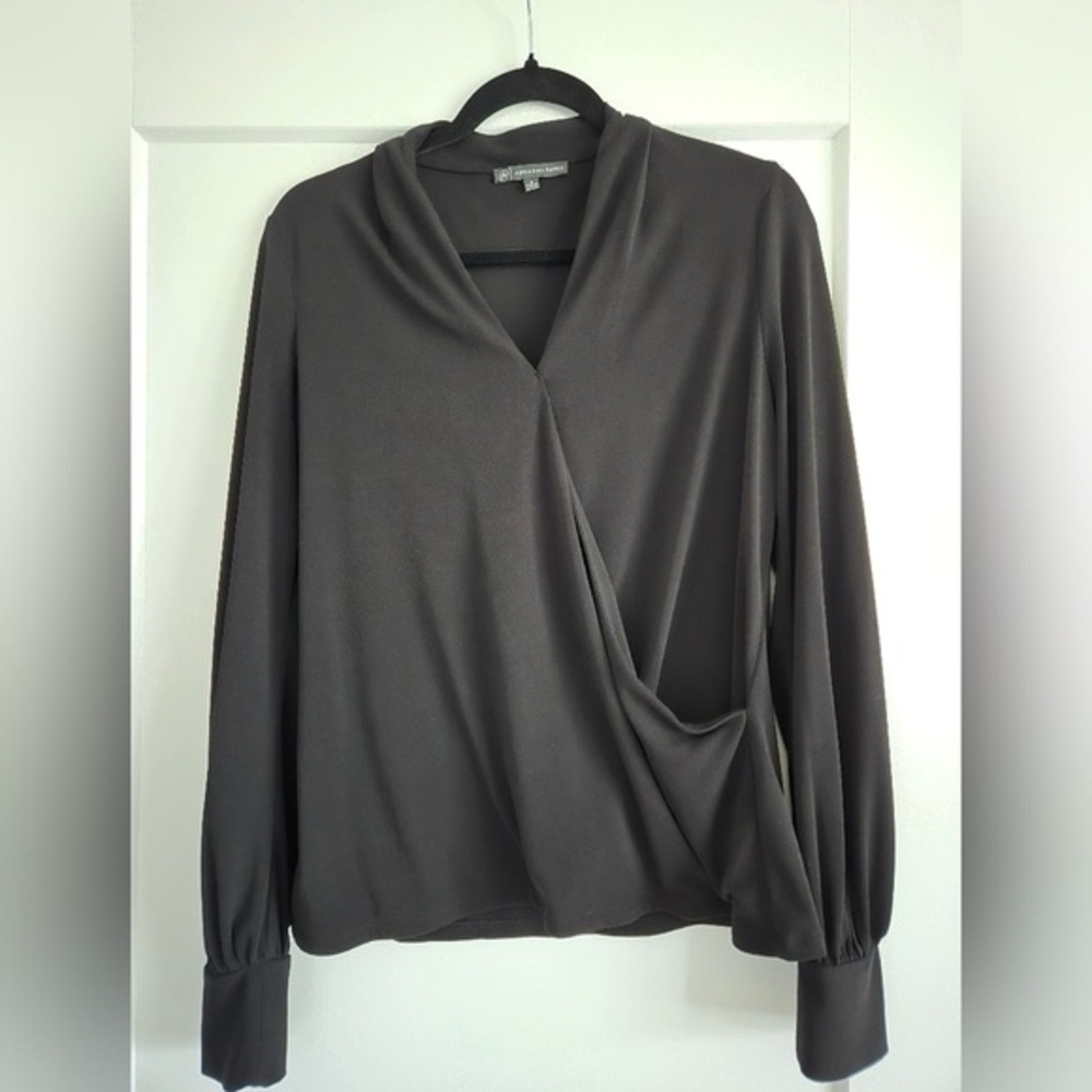 Adrianna Papell Womens Small Black Long Sleeve Top